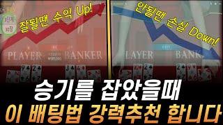 바카라 이길땐 크게먹고 잃을땐 적게잃는 배팅법 추천합니다 #바카라 #바카라배팅법