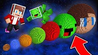 JJ And Mikey Found PLANET of ALL SIZES : JJ vs MIKEY vs LAVA in Minecraft Maizen