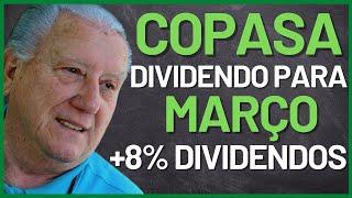 CSMG3 | DIVIDENDO PARA MARÇO! MAIS DE 8% DIVIDENDOS 2022! COPASA MAPA DIVIDENDO INTELIGENTE!