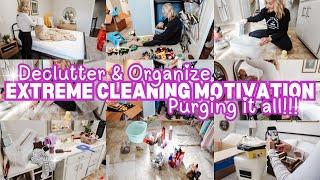 NEW! EXTREME CLEANING MOTIVATION| Declutter & Organize//Prepping for Christmas Guest! Clean With Me!