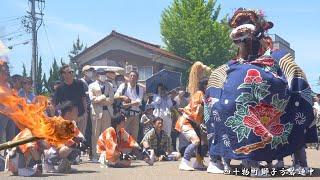 新湊の獅子舞 四十物町獅子方 令和六年放生津地区獅子舞演舞会 2024年 / 富山県射水市放生津八幡宮前