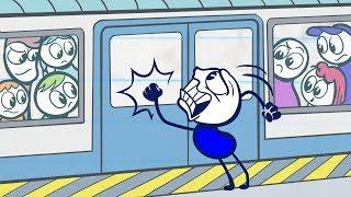 Pencilmate HOPS on a TRAIN  Watch with FRIENDS   New Compilation CRASH  