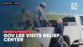 Governor Bill Lee visits Northeast Tennessee disaster relief center