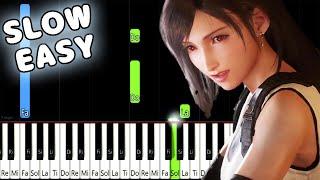 Tifa's Theme - Final Fantasy VII Remake - SLOW EASY Piano Tutorial [animelovemen]