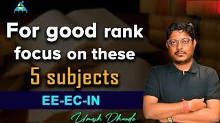 For Good Rank Focus on these 5 Subjects | EE-EC-IN | Dhande Sir #gate2024