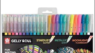 Sakura gelly roll pens swatch’s. Stardust/moonlight