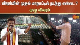 Vijay TVK Maanadu crowd count | Vijay Speech | Vijay | TVK First Conference | Vikravandi | Sun News