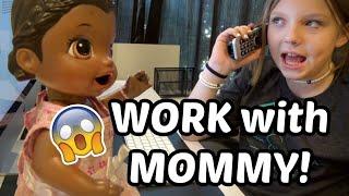 BABY ALIVE goes to WORK with MOMMY! FUNNY KIDS SKIT!