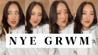 full face GRWM for NEW YEARS EVE | glowy eye look & red lip! +vivaia | 12 DAYS OF VLOGMAS DAY 7