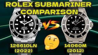 Rolex Submariner Comparison - New vs Old  (126610LN vs 14060M)