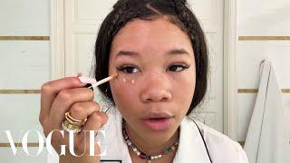 The Last of Us’s Storm Reid's Glowing Skin & Winged Eyeliner Guide | Beauty Secrets | Vogue