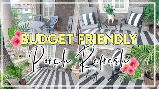 FRONT PORCH MAKEOVER ON A BUDGET | FARMHOUSE PORCH DECOR | PORCH DECORATING IDEAS