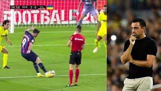 Xavi Reaction to Lewandowski Goal Vs Villarreal