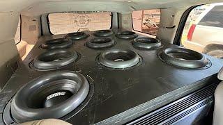 10 12" SUBWOOFERS TEAR UP THIS SUV! *CRAZY FLEX*