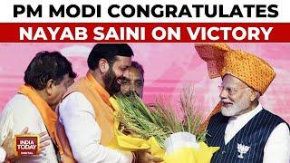 PM Modi Congratulates Nayab Singh Saini On Haryana Victory | Haryana Election Results On India Today