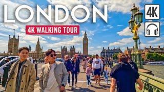 LONDON 4K Walking Tour (UK) - 4h+ Tour with Captions & Immersive Sound [4K Ultra HD/60fps]