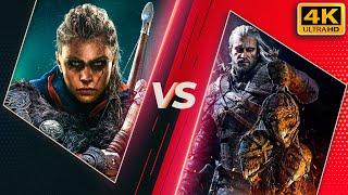 Assassin's Creed Valhalla vs Witcher 3 Comparison - Direct Comparison! Details & Graphics! 4K ULTRA