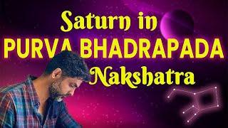 Saturn in Purva Bhadrapada Nakshatra (atleast we can do)