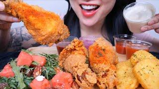 THE MOST CRUNCHY FRIED CHICKEN I'VE EVER HAD (ASMR EATING SOUNDS) NO TALKING | SAS-ASMR