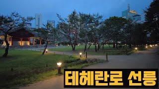 [4K Seoul] 테헤란로 선정릉 선릉과 정릉 저녁산책 강남 삼성역에서 선릉역까지 걷기 1시간 산책코스 야경좋은 산책길