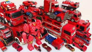 Red Color TRANSFORMERS 100+ Vehicle - Fall of Evil: OPTIMUS PRIME & BUMBLEBEE vs MEGATRON Stopmotion