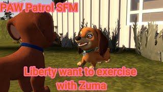 SFM PAW Patrol | Liberty want to exercise with Zuma (Reupload) (Zuberty moment)