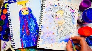 DIY ИДЕИ ДЛЯ ЛД В СТИЛЕ ГЕЛАКСИ КАК НАРИСОВАТЬ КОСМОС DRAW WITH ME