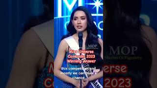 The Winning Answer of Miss Universe Cambodia John Sotima #missuniverse  #missuniversecambodia