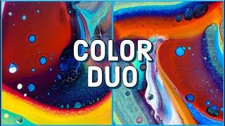 Color DUO! Two awesome acrylic pour painting techniques using all the colors!