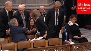 VIRAL MOMENT: George W. Bush And Trump Do Not Greet Each Other At Jimmy Carter's Funeral