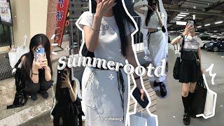 [SUB] 𝒐𝒐𝒕𝒅 𝒗𝒍𝒐𝒈 ₊ ꩜ ﾟWHAT I WEAR IN A WEEK : simple black & white summer outfits