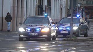 2x Sonderschutzfahrzeug Personenschutz Polizei Köln mit Dauerhorn in Bonn