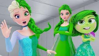 Elsa Frozen - Disgust Transformation! ( Inside Out 2 Animation!)