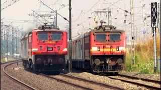 [15 in 1] RED BEAST WAP 4 Locomotive Trains at FULL Speed! Indian Railways