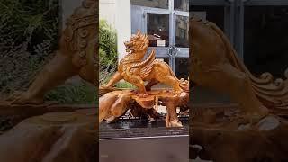 nghệ thuật điêu khắc tượng tỳ hưu-woodcarving| thế giới đồ gỗ xuân huy #shorts| thế giới đồ gỗ xuân