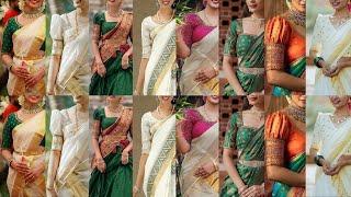 New Kerala Saree Blouse Designs 2024 | latest Kerala Saree Blouse Designs 2024 \Kerala Blouse Photos