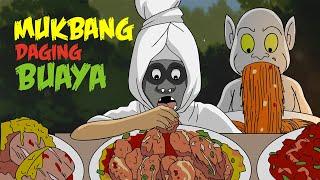 Mukbang Daging Buaya Bersama Pocong dan Kawan-kawan -  Kartun Hantu Lucu