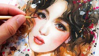 HOW TO PAINT A PORTRAIT WITH WATERCOLORS & COLOR PENCILS IN ONLY 5 STEPS!