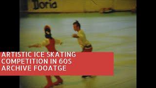 Artistic ice skating competition in 60s Archive Fooatge