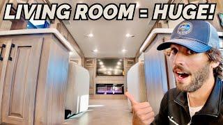 THIS RV LIVING ROOM! WOW! 2025 DRV Mobile Suites Nashville