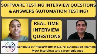 Software Testing Interview Questions and Answers | RD Automation Learning