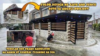 TUBULAR BED FRAME NAIDELIVER NA NAMIN SA UNIT + COLOR DESIGN NG GATE AND FENCE SA ANGELI PROJECT