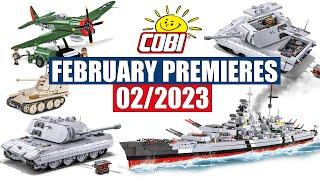 February premieres from COBI  02/2023 - With January updates - Planes, tanks, battleships, cars