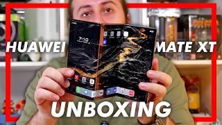 Primul tri-fold Huawei Mate XT a ajuns în România! Unboxing