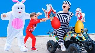 Artem Plays Toys Play with Easter Bunny | Ride on Cars Funny Videos for kids