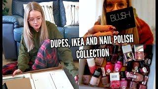MAKEUP DUPES, BUILDING IKEA DRAWERS AND NAIL POLISH COLLECTION/STORAGE! | sophdoesvlogs
