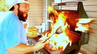 EXPLODING BARBECUE BURGERS!