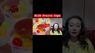 Jenny likes China street food: Milk fruits cups! Jenny eating show Mukbang! Chinese Asian snacks!