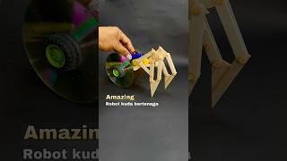 Diy creative dari stik menjadi robot kaki kuda unik bertenaga #diy #toys #unik #robot #tutorial