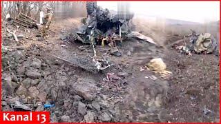 "Our guys are dead, equipment are in pieces" -Russians show military equipment that blasted on mines